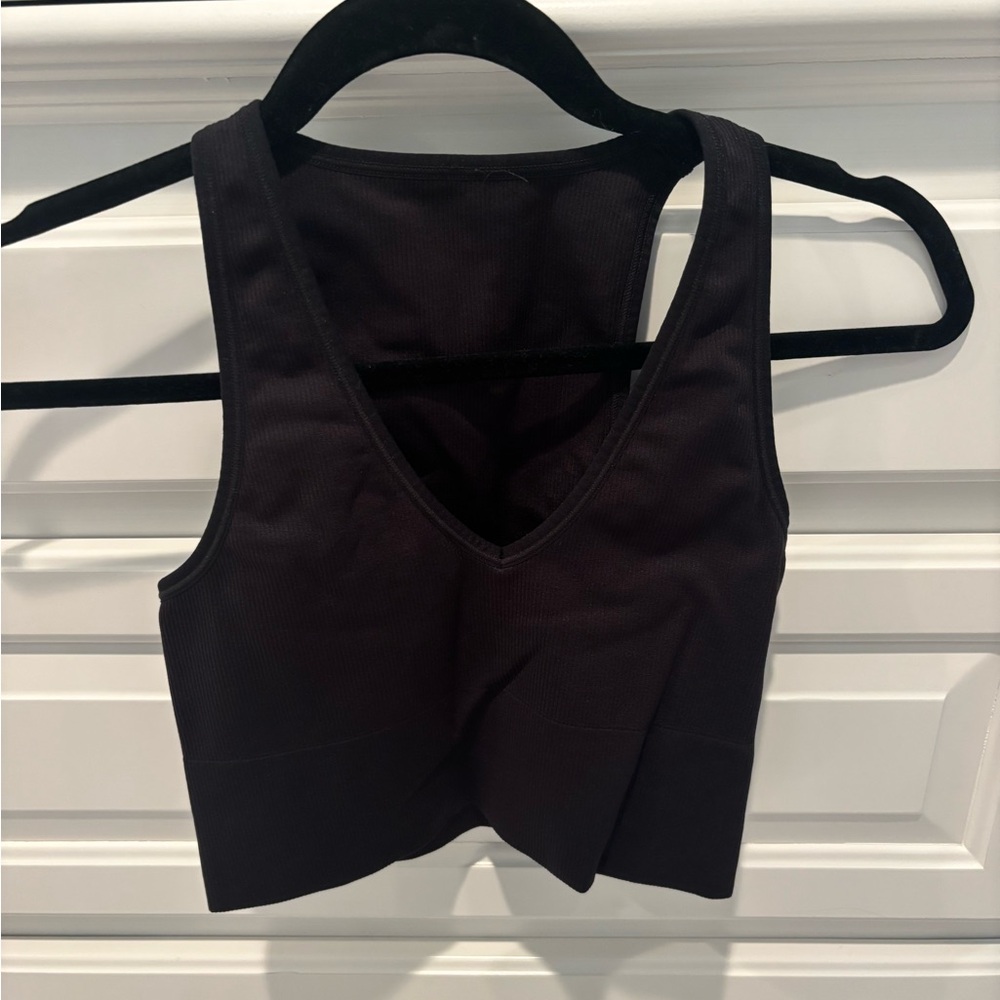 Athleta Black Ribbed Tank Top